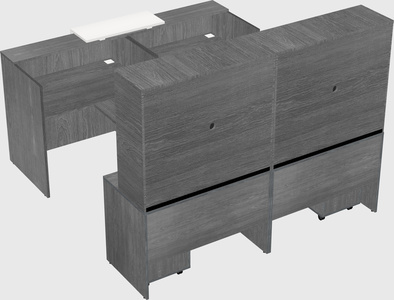 Shared u-shaped reception desks