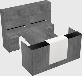 Shared u-shaped reception desks