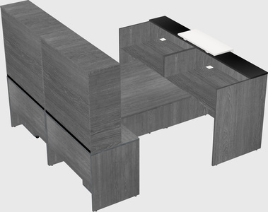 Shared u-shaped reception desks