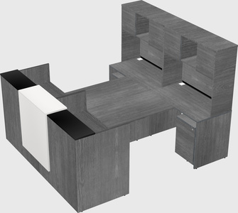 Shared u-shaped reception desks