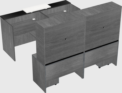 Shared u-shaped reception desks