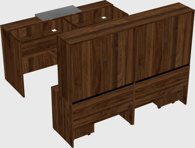 Shared u-shaped reception desks