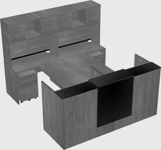 Shared u-shaped reception desks