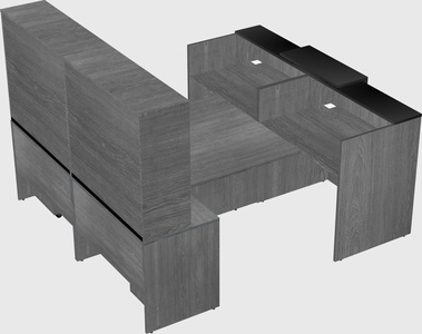 Shared u-shaped reception desks
