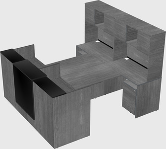 Shared u-shaped reception desks