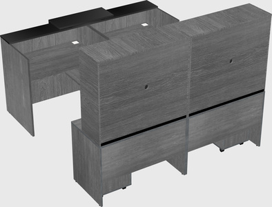 Shared u-shaped reception desks