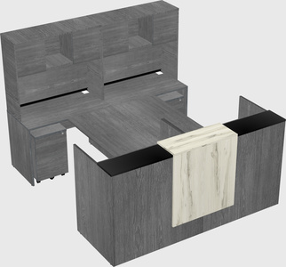 Shared u-shaped reception desks