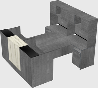 Shared u-shaped reception desks