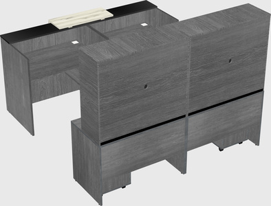 Shared u-shaped reception desks