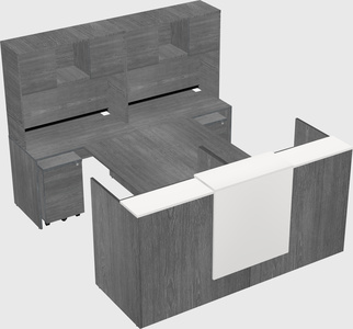 Shared u-shaped reception desks