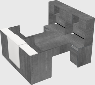 Shared u-shaped reception desks