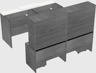 Shared u-shaped reception desks