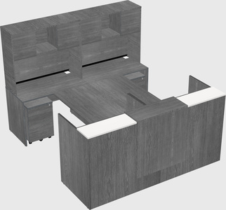 Shared u-shaped reception desks