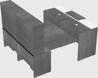 Shared u-shaped reception desks