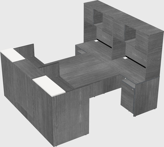 Shared u-shaped reception desks