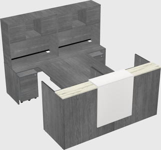 Shared u-shaped reception desks