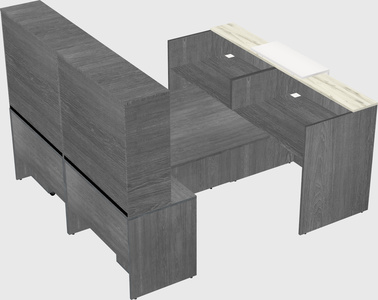 Shared u-shaped reception desks