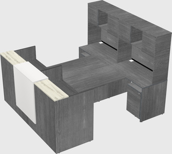 Shared u-shaped reception desks
