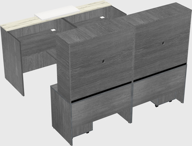 Shared u-shaped reception desks