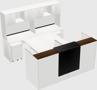 Shared u-shaped reception desks