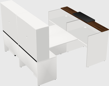 Shared u-shaped reception desks