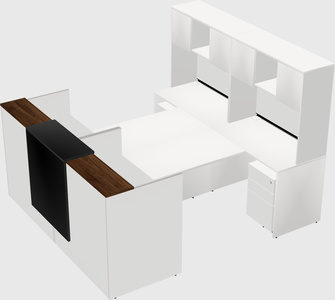 Shared u-shaped reception desks