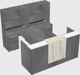 Shared u-shaped reception desks