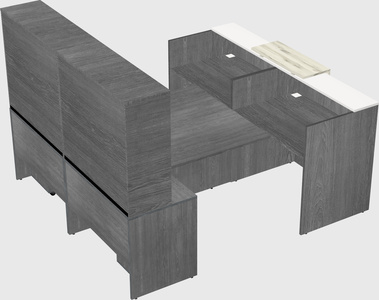 Shared u-shaped reception desks