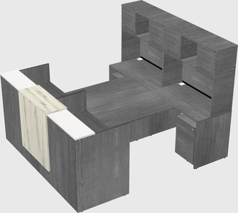 Shared u-shaped reception desks