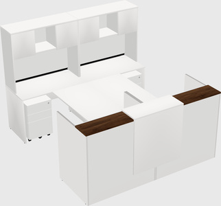 Shared u-shaped reception desks