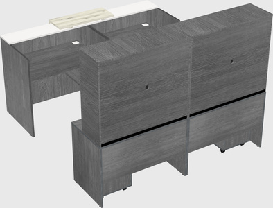 Shared u-shaped reception desks