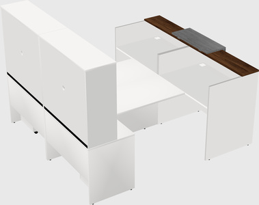 Shared u-shaped reception desks