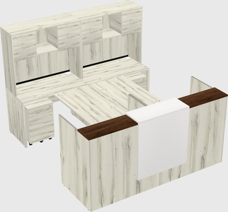 Shared u-shaped reception desks