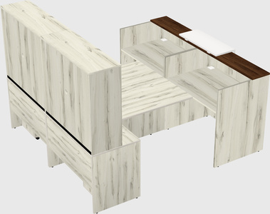 Shared u-shaped reception desks
