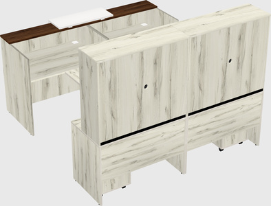 Shared u-shaped reception desks