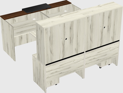 Shared u-shaped reception desks