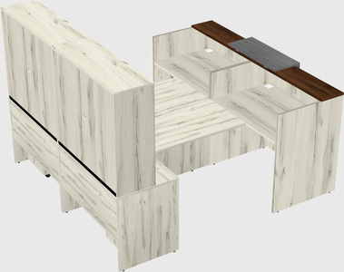 Shared u-shaped reception desks