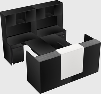 Shared u-shaped reception desks