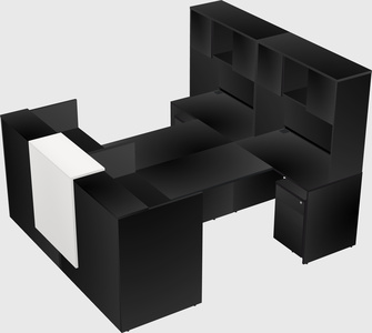 Shared u-shaped reception desks