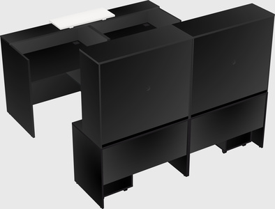 Shared u-shaped reception desks