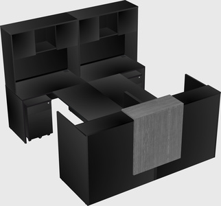 Shared u-shaped reception desks