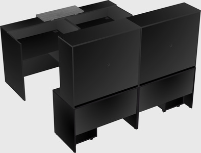 Shared u-shaped reception desks