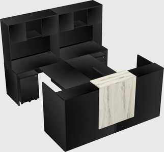 Shared u-shaped reception desks