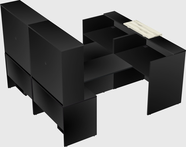 Shared u-shaped reception desks