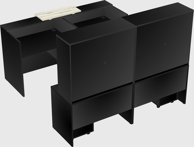 Shared u-shaped reception desks