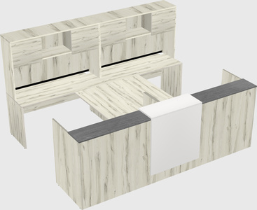 Shared u-shaped reception desks