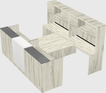 Shared u-shaped reception desks