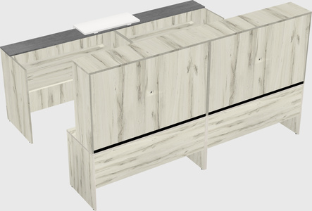 Shared u-shaped reception desks