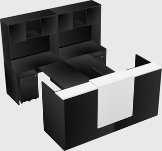 Shared u-shaped reception desks