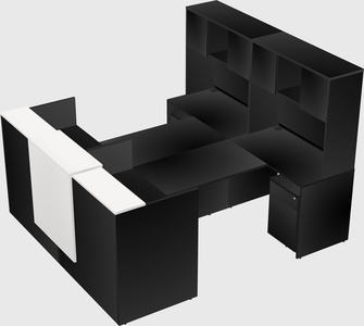 Shared u-shaped reception desks